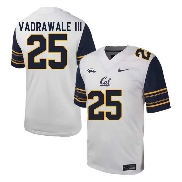 California Golden Bears #25 Sai Vadrawale III ACC Conference College Football Jerseys Stitched Sale-White